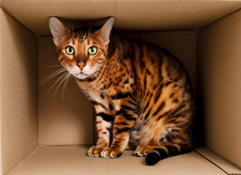 Chat dans un carton - crédit photo : Olga Smolina SL via Shutterstock